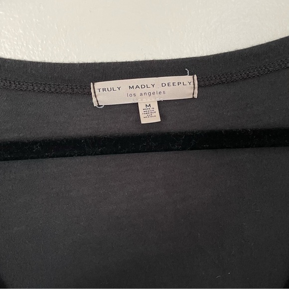 Truly Madly Deeply | Black Deep V-Neck Tee | Size Medium - Picture 6 of 10